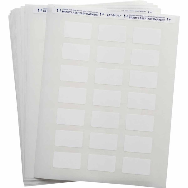 LaserTab Polyester Lbls 1 in H x 1.75 in W White 48/PK
